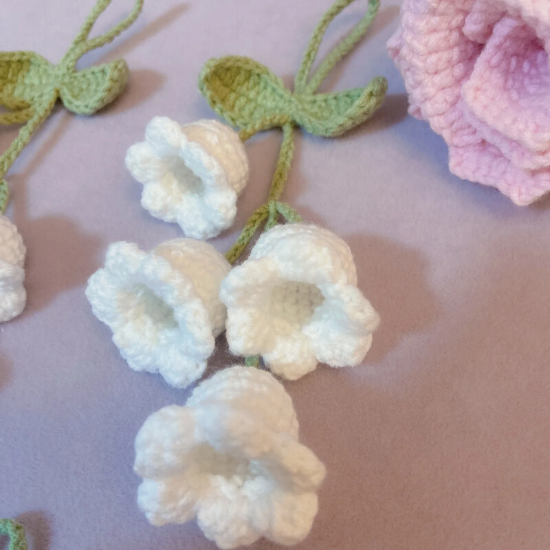 Crin, croșetat, croșetat, croșetat, pandantiv pentru mașină, oglindă retrovizoare cu flori de clopoței, accesorii pentru breloc, cadou pentru femeie.