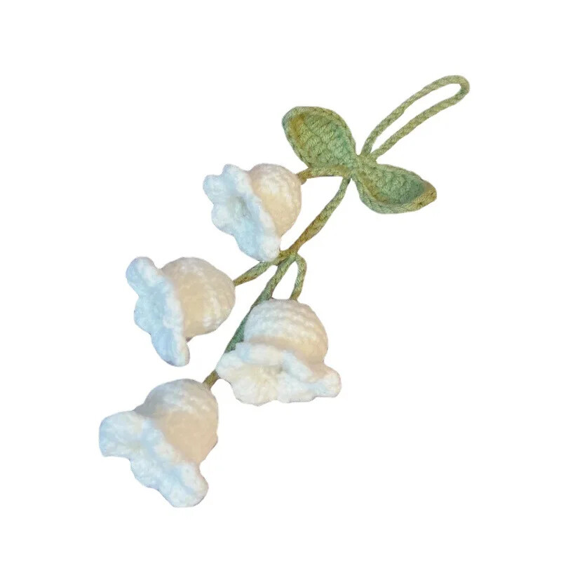 Crin, croșetat, croșetat, croșetat, pandantiv pentru mașină, oglindă retrovizoare cu flori de clopoței, accesorii pentru breloc, cadou pentru femeie.