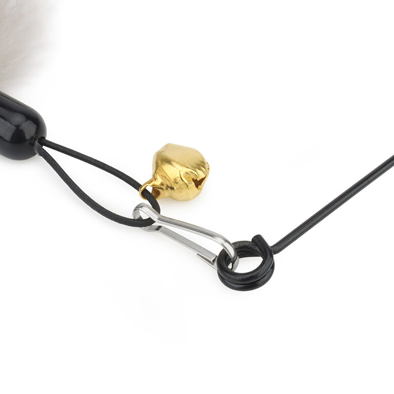 Spring Cat Teaser Stick Feather Wood Maner Jucărie pentru pisici Elastic Spring Pet Toy