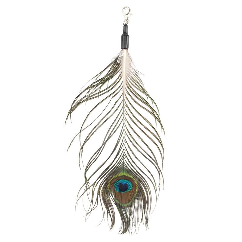 5 vnt Žalios spalvos kačių žaislas su geltonomis plunksnomis kačių erzintuvas, pakeičiantis naminių gyvūnėlių žaislų priedus