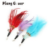 3 vnt raudonų kutų plunksnų kačių žaislas „pasidaryk pats“ Juokingos katės lazdelės pakaitiniai žaislų priedai