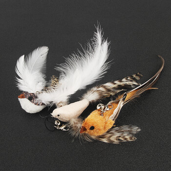 2PCS Fake Bird Accessories ofF Funny Cat Stick Feather Cat Toy Cat Teaser Stick Направи си сам играчка за домашни любимци