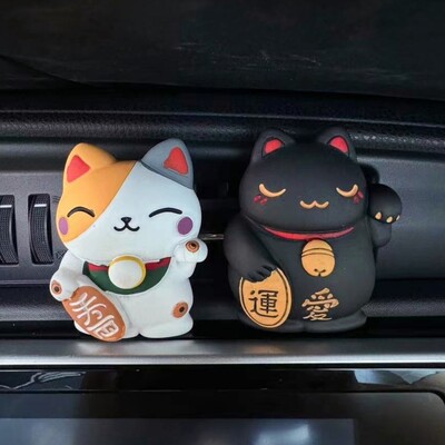 Χαριτωμένο αποσμητικό αυτοκινήτου Lucky Cat Fragrance Diffuser Resin Perfume Clip Εξαγωγή κλιματιστικού αυτοκινήτου Εξαερισμός αυτοκινήτου Εσωτερικά αξεσουάρ