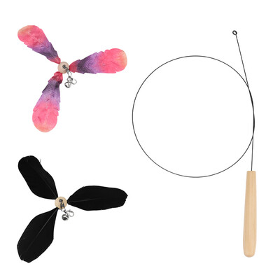 Leopard Înlocuiește Accesorii Poliester/Pene Jucărie pentru pisici Băț amuzant Pisică Rotitoare Jucărie pentru animale de companie