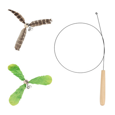 Leopard Înlocuiește Accesorii Poliester/Pene Jucărie pentru pisici Băț amuzant Pisică Rotitoare Jucărie pentru animale de companie