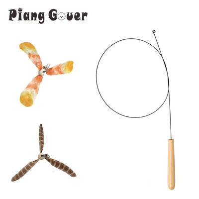 Leopard Înlocuiește Accesorii Poliester/Pene Jucărie pentru pisici Băț amuzant Pisică Rotitoare Jucărie pentru animale de companie