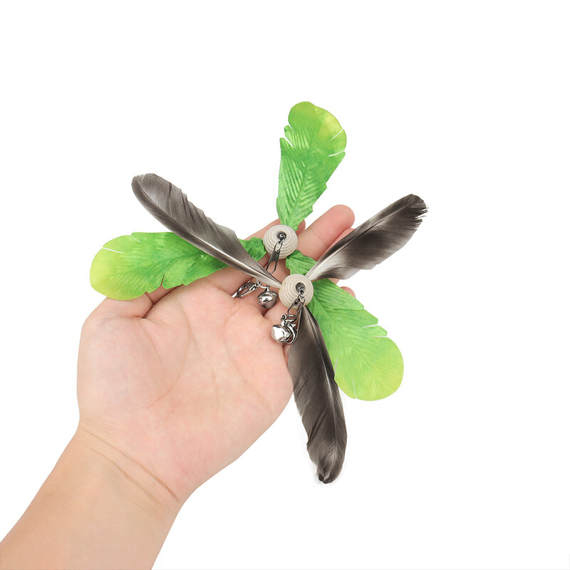 Leopard Înlocuiește Accesorii Poliester/Pene Jucărie pentru pisici Băț amuzant Pisică Rotitoare Jucărie pentru animale de companie