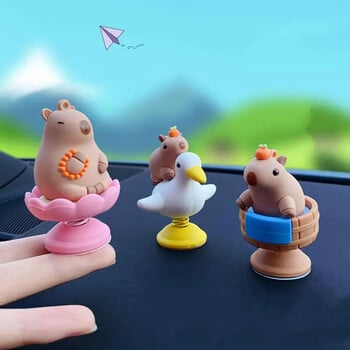 1 бр. Capybara Car Interior Decoration Creative Spring Capybara Shaking Head Dashboard Figurine moto hand Ornament