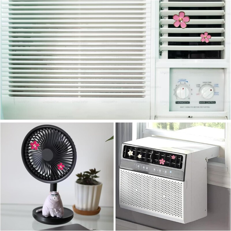 Automobilio ventiliacijos segtukas Red Daisy flower Automobilinis oro gaiviklio segtukas Oro kondicionieriaus lizdo spaustukas automobilio salono apdailos priedams (4 dydžiai)