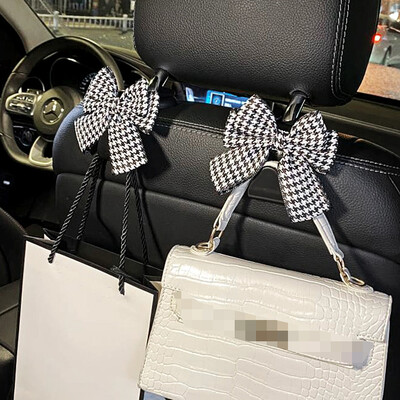 Universālie sēdekļa atzveltņu organizētāji 2 iepakojumā, jauki Bowknot automašīnas galvas balstu somu pakaramie Spēcīgi, izturīgi automātiskās aizmugurējās sēdekļa glabāšanas āķi