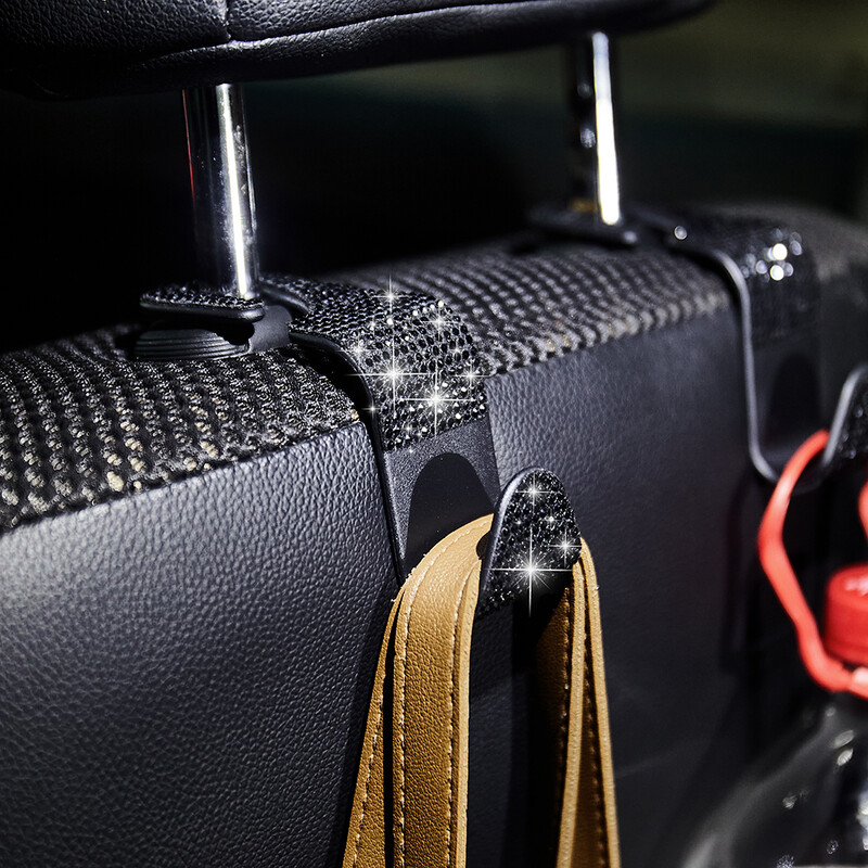 2gab mākslīgā dimanta automašīnas āķis, automašīnas slēptās automašīnas uzglabāšanas āķis Creative automašīnas sēdekļa āķis pakaramais Auto aksesuāri sievietēm