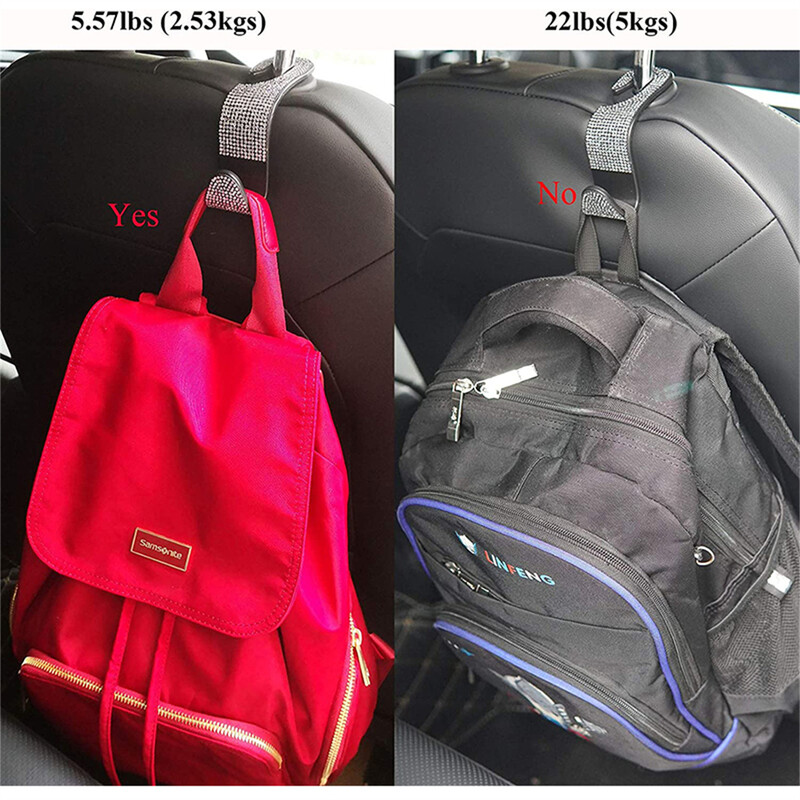 2gab mākslīgā dimanta automašīnas āķis, automašīnas slēptās automašīnas uzglabāšanas āķis Creative automašīnas sēdekļa āķis pakaramais Auto aksesuāri sievietēm