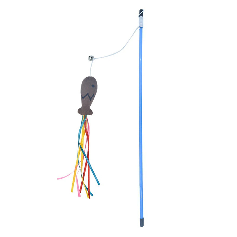 Juokinga kačių lazdelė, spalvota mėtų žuvies tipo gyvūnėliui, interaktyvus žaidimo žaislas katėms.