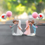 Jauni radoši, jauki pāra dekorēšanas centra konsoles atpakaļskata spoguļa meitenes dievietes automašīnas interjera dekorēšanas piederumi