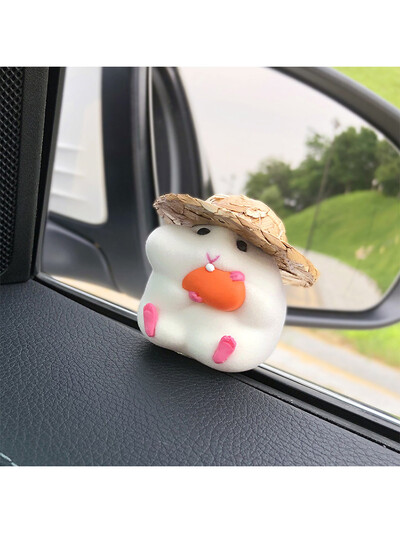 1 buc super drăguț personalizat pălărie de paie mașină hamster decorare interior mașină fereastră margine decorare interior mașină consolă centrală el