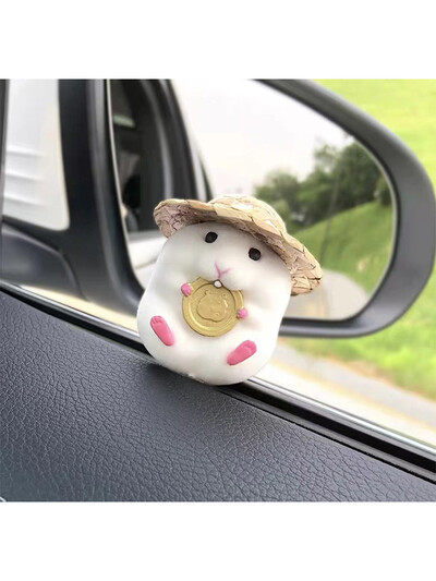 1 buc super drăguț personalizat pălărie de paie mașină hamster decorare interior mașină fereastră margine decorare interior mașină consolă centrală el