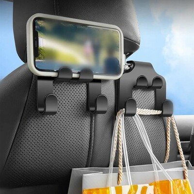 1vnt Daugiafunkcinė autokėdutė Nugaros kablys Dvigubas Telefono Kabykla Galvos atrama Pakabinamas Krepšys Sandėliavimo Kabykla Automobilio interjero priedai