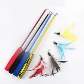 Naujas interaktyvus katės plunksnų žaislas, lazdelė naminiams gyvūnėliams, ištraukiamas varpelio pildymas, pakaitinis gaudyklės gaminys kačiukui