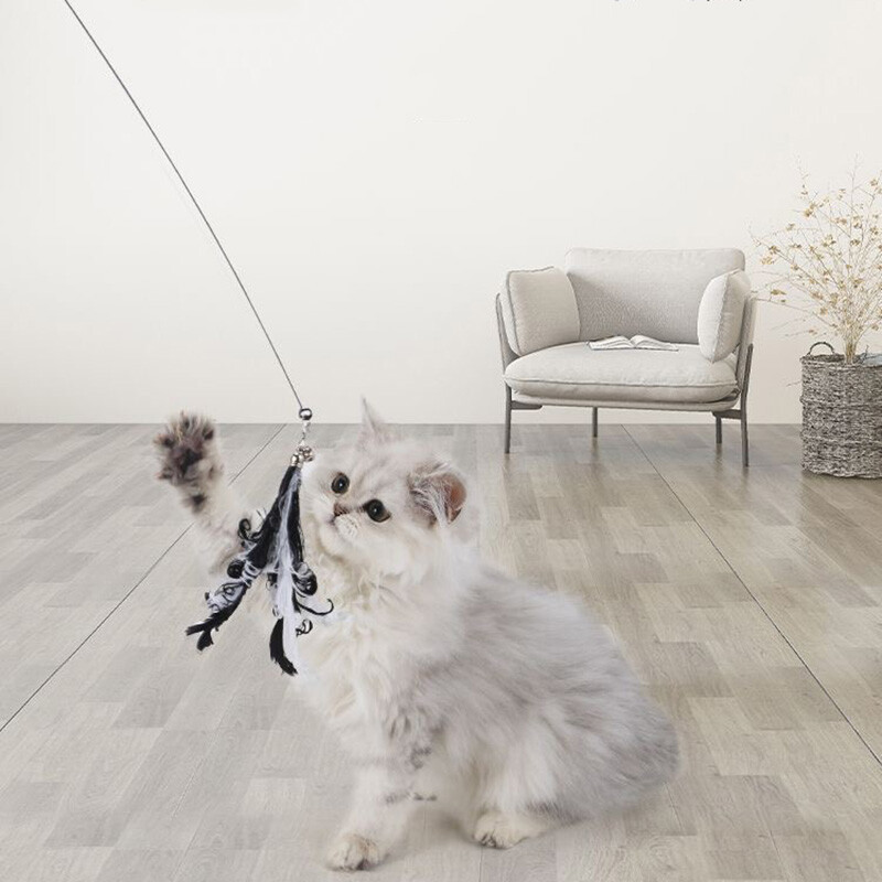 Meškerės formos katės lazdelė ir vabzdžių masalas Juokingi kačiukai Interaktyvūs žaislai naminių gyvūnėlių priedai katėms mascotas jouet pour chat