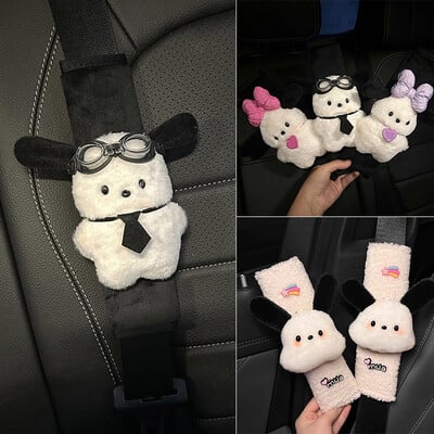 Cartoon Sanrio auto turvavöö kate Plush Pochacco auto turvavöö õlakaitse padi auto salong