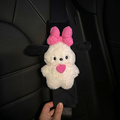 Karikatūra Sanrio automašīnas drošības jostas pārvalks plīša Pochacco auto drošības jostas plecu aizsargs, automašīnas salons