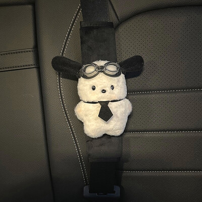 Karikatūra Sanrio automašīnas drošības jostas pārvalks plīša Pochacco auto drošības jostas plecu aizsargs, automašīnas salons