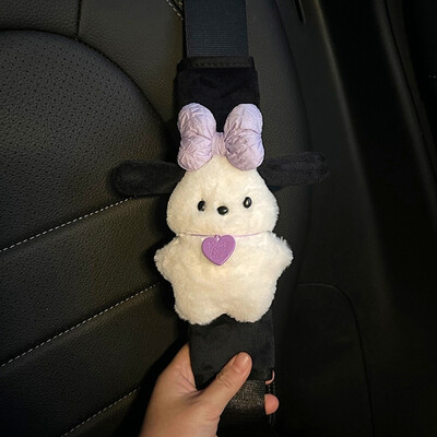 Karikatūra Sanrio automašīnas drošības jostas pārvalks plīša Pochacco auto drošības jostas plecu aizsargs, automašīnas salons