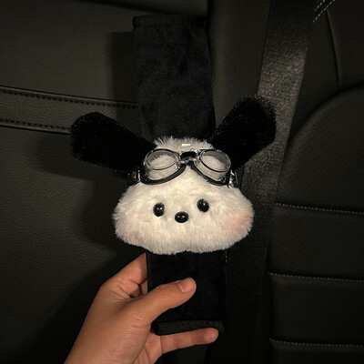 Karikatūra Sanrio automašīnas drošības jostas pārvalks plīša Pochacco auto drošības jostas plecu aizsargs, automašīnas salons