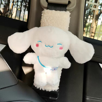 Centura de siguranță auto decor drăguț set iepure de pluș protector pentru umeri cu cutie de sertar pentru tetiera