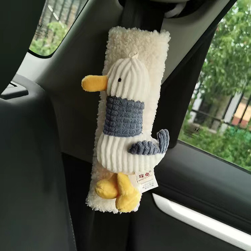 Centura de siguranță auto decor drăguț set iepure de pluș protector pentru umeri cu cutie de sertar pentru tetiera