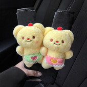 Protector de umăr pentru centură de siguranță pentru mașină cu desene animate șorț pentru urs de unt păpușă drăguță husă moale de protecție de pluș