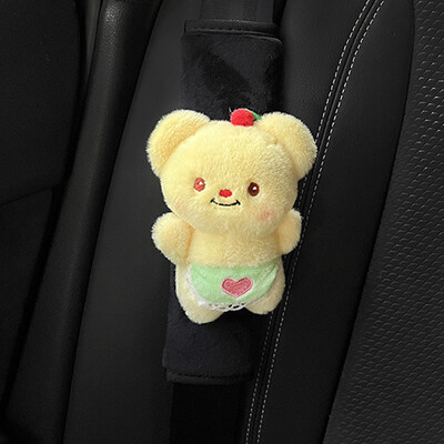Protector de umăr pentru centură de siguranță pentru mașină cu desene animate șorț pentru urs de unt păpușă drăguță husă moale de protecție de pluș