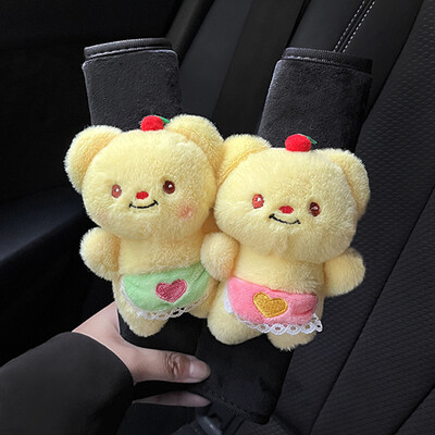Protector de umăr pentru centură de siguranță pentru mașină cu desene animate șorț pentru urs de unt păpușă drăguță husă moale de protecție de pluș