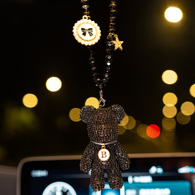 Animacinis filmas, deimantinis krištolinis lankelis, automobilio pakabukas, veidrodis, kabantys papuošalai Bling automobilio vidaus apdaila moterims, vyrams, automobilių priedai