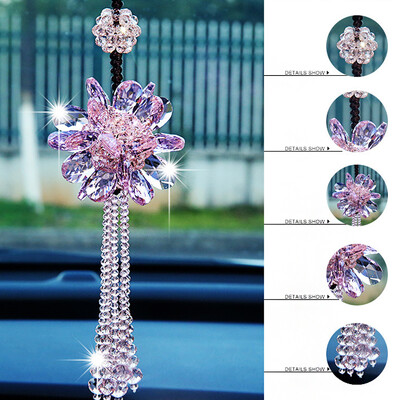 Automašīnas kristāla piekarināms kulons Automašīnas Skaisti piekaramie ornamenti Aizmugurējā skata spogulis Automašīnu apdare Rhinestone Auto aksesuāri