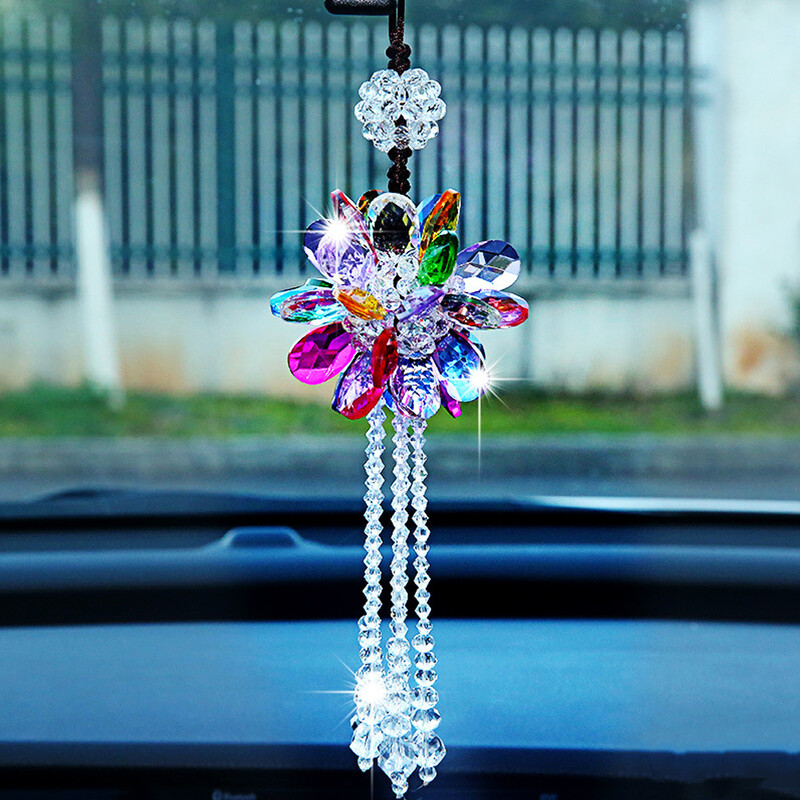 Pandantiv pentru agățat cu cristale pentru mașină Ornamente frumoase pentru agățat Oglinda retrovizoare Decorare auto cu stras Accesorii pentru mașină