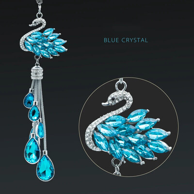 Automobilio pakabukas, krištolas, miela moteriška automobilio salono gulbė, pakabinama priedai Prabangūs kalnų krištolo automobilio papuošimai pakabukas Bling Bling Swan