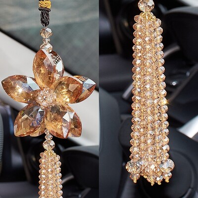 Accesorii pentru agățat pentru oglindă retrovizoare pentru mașină, cristal artificial, farmec, pandantive, ornamente, decorațiuni interioare auto norocoase