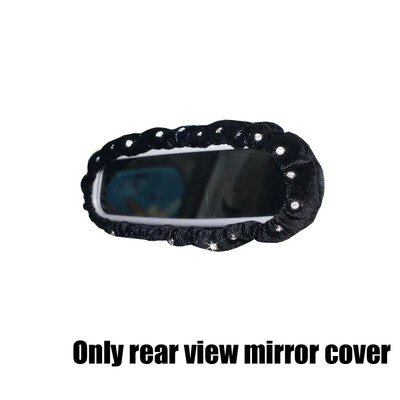 Automobilio salono galinio vaizdo veidrodžio dekoro dangtelis pliušinis kalnų krištolinis galinio vaizdo veidrodžio dangtis Universalus juodos/violetinės/rožinės spalvos automobilių priedai