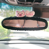 Karikatūras aizmugures skata spogulis Burvīgs automašīnas atpakaļskata spoguļa vāciņš ar elastīgu mirdzumu Auto aizmugures skats Dzīvnieks jauki auto aksesuāri