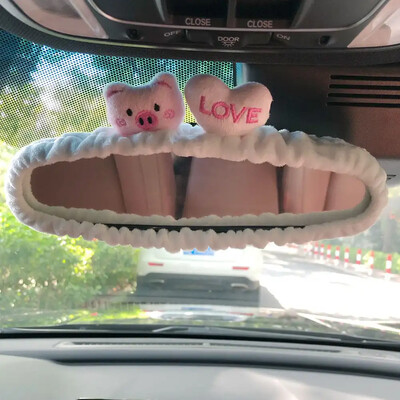 Karikatūras aizmugures skata spogulis Burvīgs automašīnas atpakaļskata spoguļa vāciņš ar elastīgu mirdzumu Auto aizmugures skats Dzīvnieks jauki auto aksesuāri