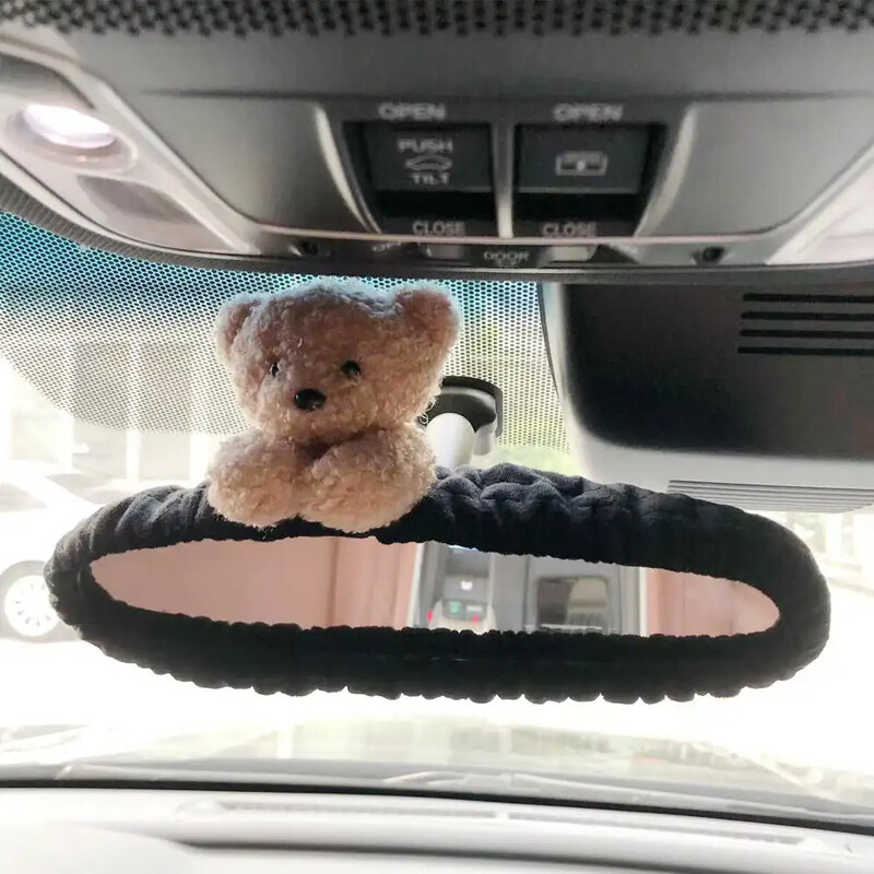 Karikatūras aizmugures skata spogulis Burvīgs automašīnas atpakaļskata spoguļa vāciņš ar elastīgu mirdzumu Auto aizmugures skats Dzīvnieks jauki auto aksesuāri