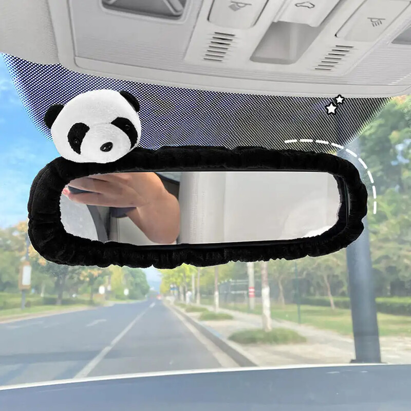 Karikatūras aizmugures skata spogulis Burvīgs automašīnas atpakaļskata spoguļa vāciņš ar elastīgu mirdzumu Auto aizmugures skats Dzīvnieks jauki auto aksesuāri