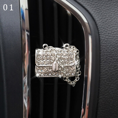 Bling Diamond Crystal Aparat de aer conditionat pentru masina Priza de aer Odorizant Clip pentru parfum Fata Toc inalt Difuzor de parfum Decor interior auto