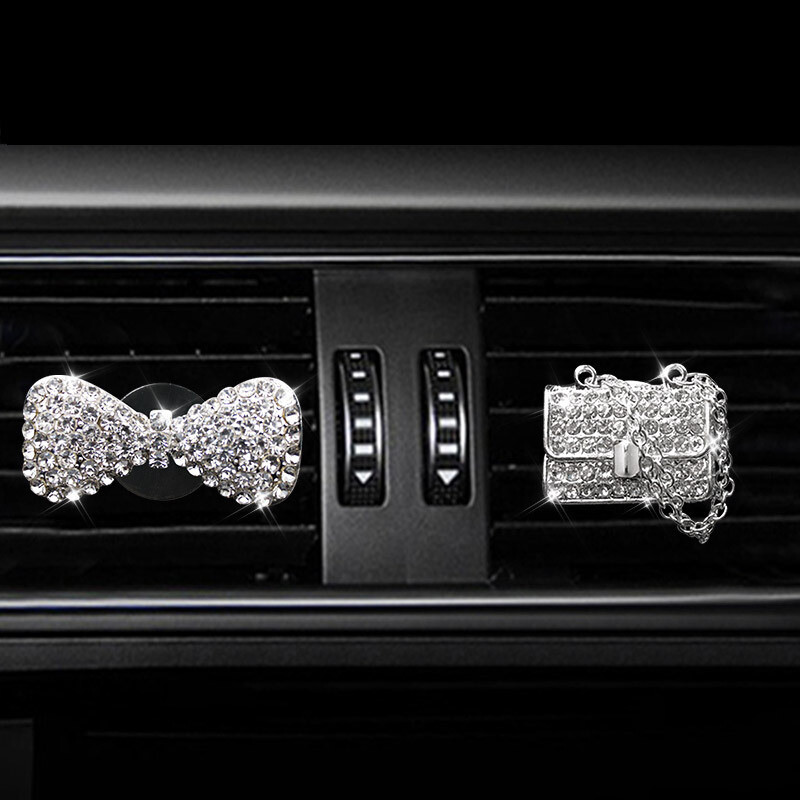 Bling Diamond Crystal Aparat de aer conditionat pentru masina Priza de aer Odorizant Clip pentru parfum Fata Toc inalt Difuzor de parfum Decor interior auto