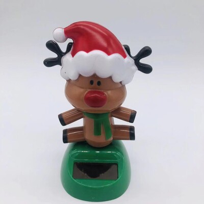 Decoratune mașină de Crăciun Dans solar Moș Crăciun Ornament pentru mașină Elan Om de zăpadă Papusa Bobblehead Accesoriu cadou pentru Crăciun Fericit