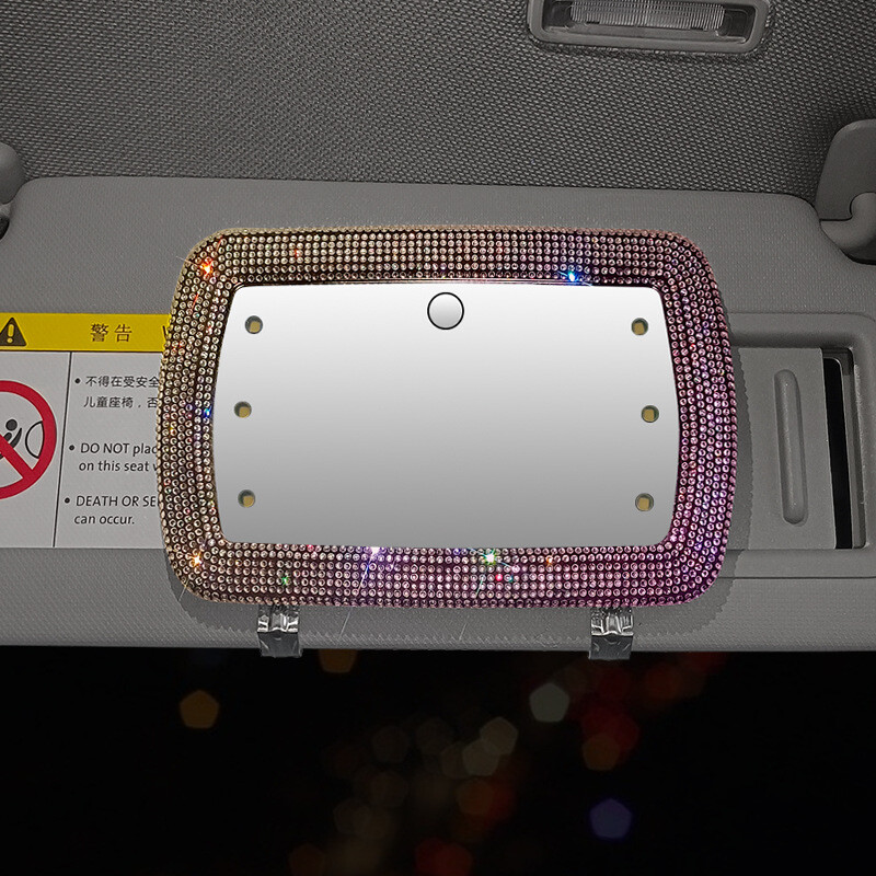 Kozmetikai visszapillantó tükör Auto Bling keret Dekoráció Autóbelső Kiegészítők Női Járművek Nagyfelbontású visszapillantó tükör