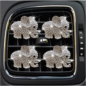 Bling Elephant gaisa ventilācijas skavas, kristāla automašīnas gaisa atsvaidzinātāji ventilācijas sprādzes automašīnas difuzors ventilācijas sprādze Rhinestone Diamond Elephant automašīnas dekors