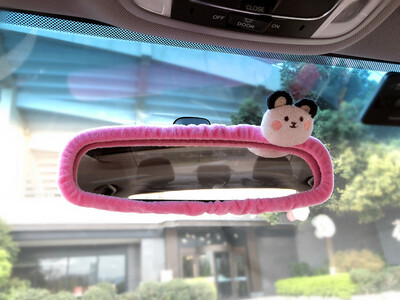 Capac pentru oglindă retrovizoare pentru mașină adorabil elf, drăguț, creativ, oglindă cu personaj coreean, desen cu desene animate, decorare inversă pentru femeie