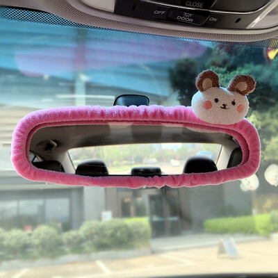 Capac pentru oglindă retrovizoare pentru mașină adorabil elf, drăguț, creativ, oglindă cu personaj coreean, desen cu desene animate, decorare inversă pentru femeie